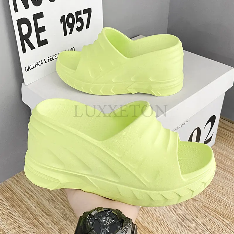 Women's Slippers Summer Casual Thick Bottom Flip Flop Sandals Wedge Heel Open Toe Shoes 8cm women sandals wedge sandals