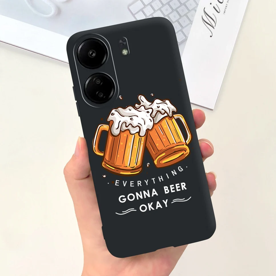 For Xiaomi POCO C65 Case Cute Cartoon Cat Painted TPU Silicone Back Cover For Xioami POCO C65 POCOC65 C 65 6.74 Phone Case Funda