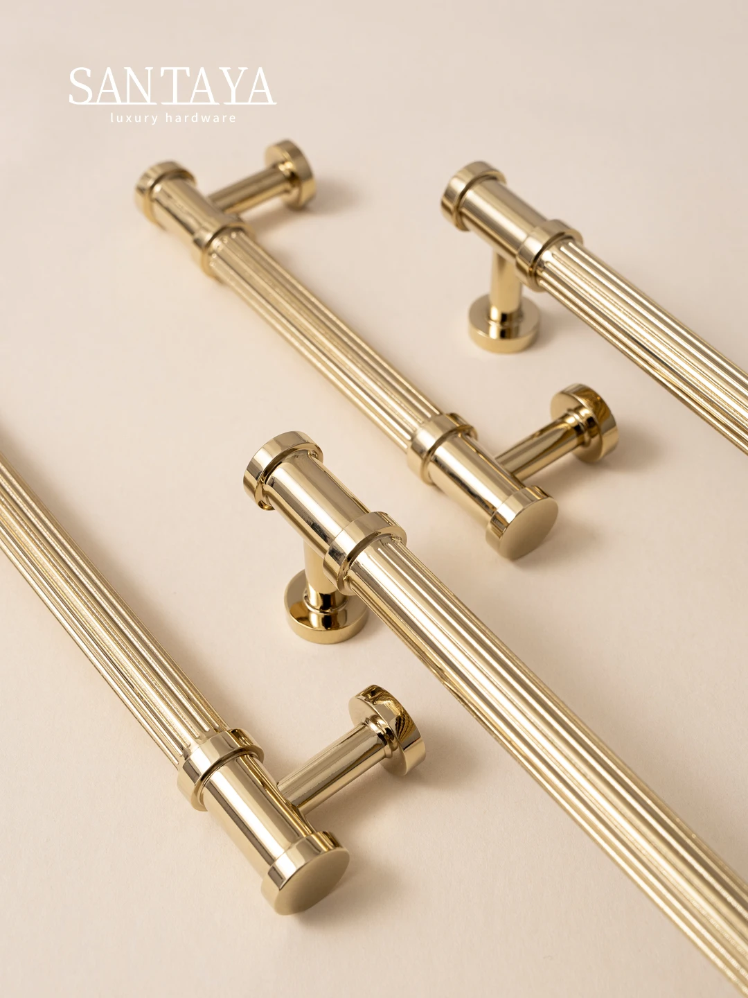 Santaya Solid Brass Luxury Furniture Handle Ribbed Romance Style PVD Gold  T-Bar Kitchen Cabinet Pull Wardrobe Door Copper Knob - AliExpress 13
