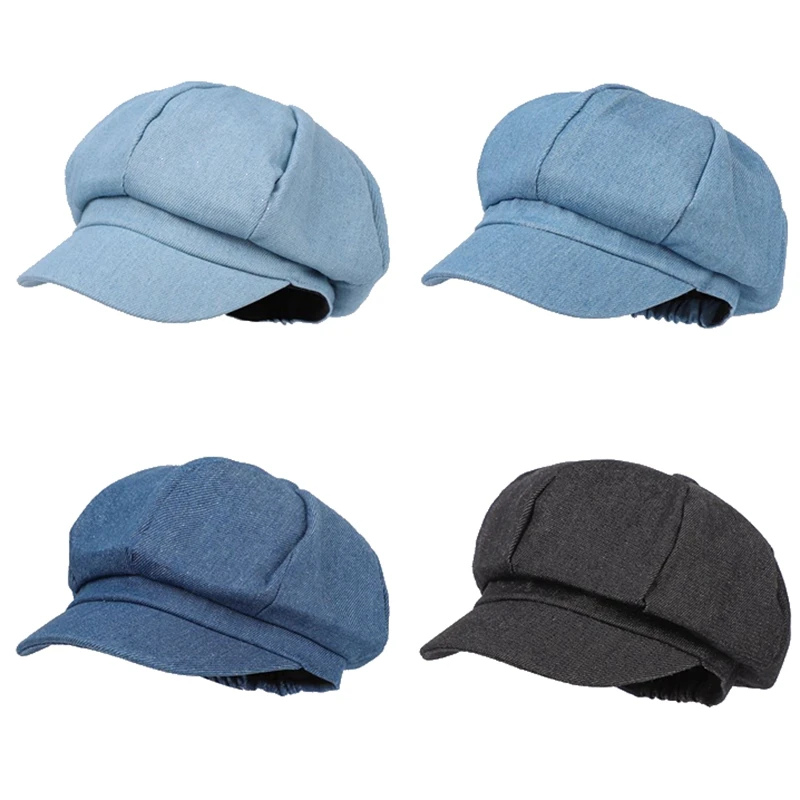 

Short Brim Solid Color Korean Version Women Peaked Cap Sun Protection Outdoor Shade Men Beret Painter'S Hat