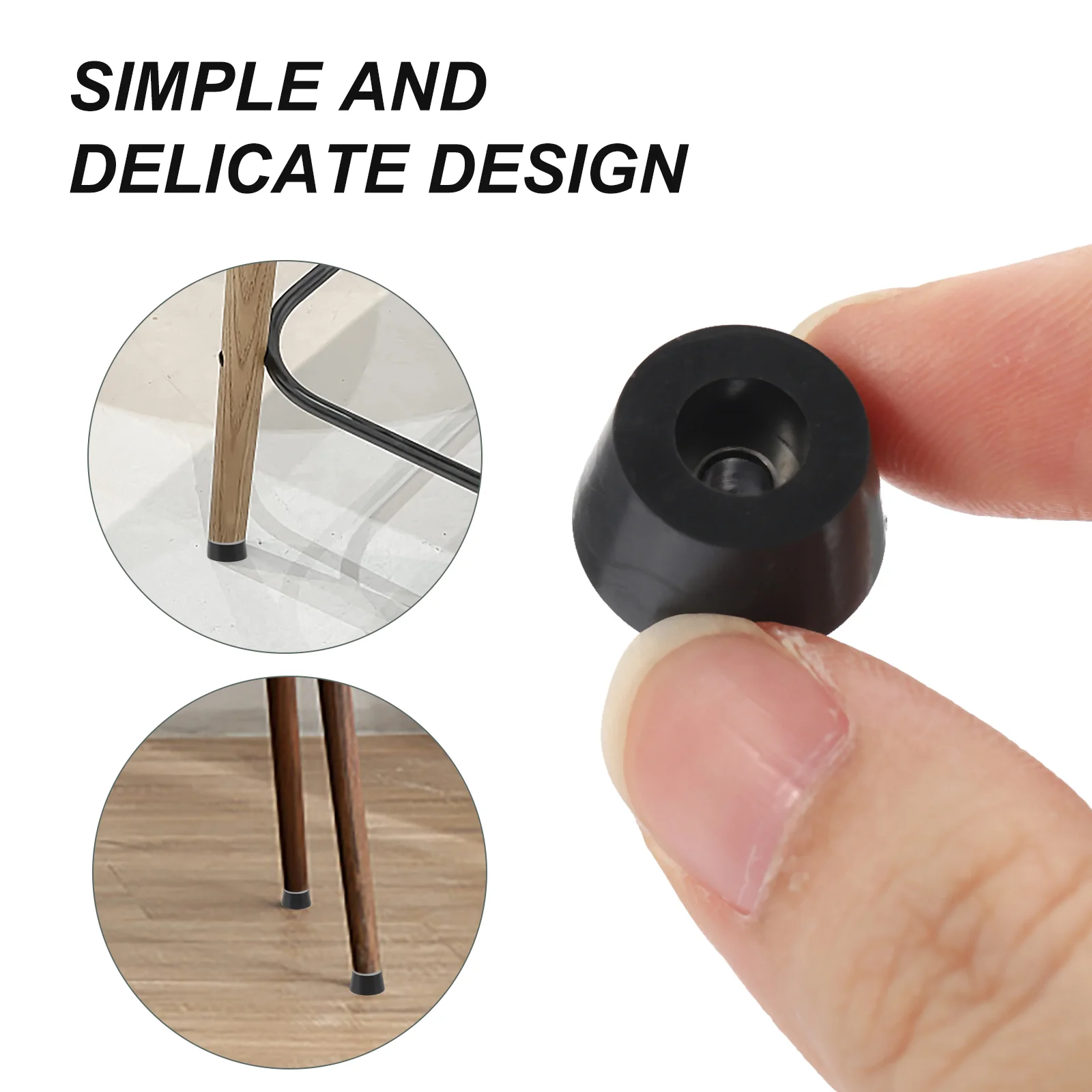 60 Pcs Furniture Feet Pads Increased Furniture Heightening Pads Nail Nail-on Slides Rubber Table Feet