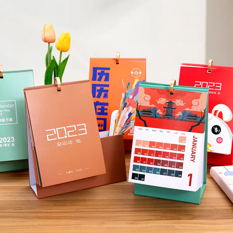 

2023 Calendar Wholesale High Beauty Plan Creative Desktop Gadgets Business Advertising Paper Monthly Calendar Logo
