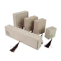 Rectangular Linen Tassel Jewelry Box Chinese Style Embroidered Fabric Necklace Storage Box Calligraphy Lotus 1