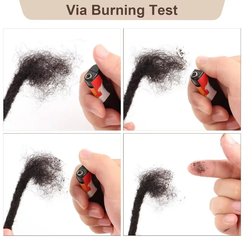 0.2/0.4/0.6/0.8cm Thickness Natural Black Loc Extensions Permanent Human Hair Handmade Dreadlock Extensions For Men Women 6