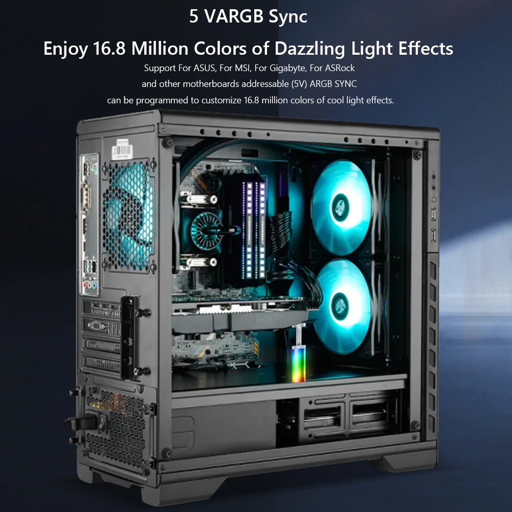 ARGB 그래픽 카드 GPU 버팀대 지지대, 조정 가능한 텔레스코픽 로터리 스크류 스탠드 브래킷, 데스크탑용 마그네틱 GPU 비디오 카드홀더