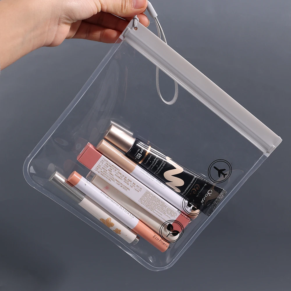 1/4Pcs Clear TSA Approved Toiletry Bag Portable Travel Essentials Flight Make Up Liquid Leakproof Resealable EVA Cosmetic Bags 6