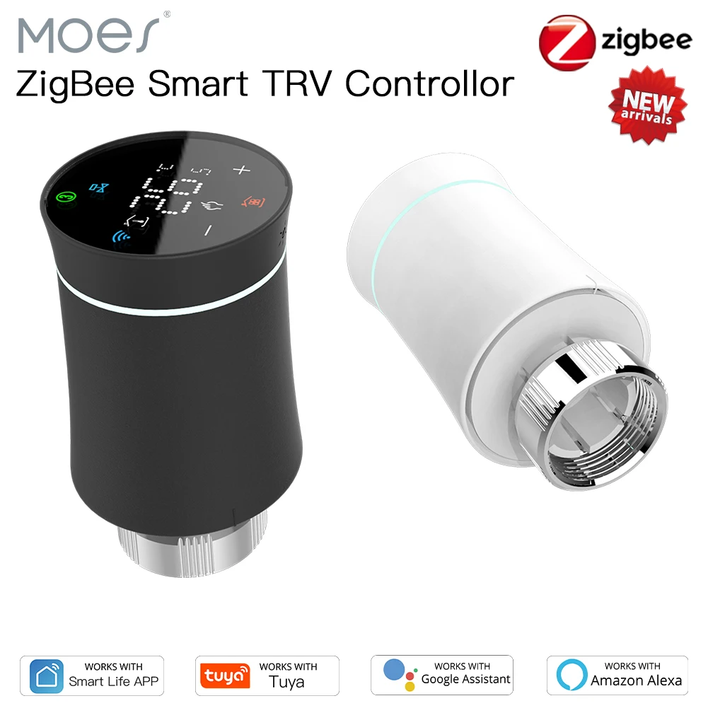 Moes Trv Zigbee 3.0 Tuya New Radiator Actuator Valve Smart Programmable