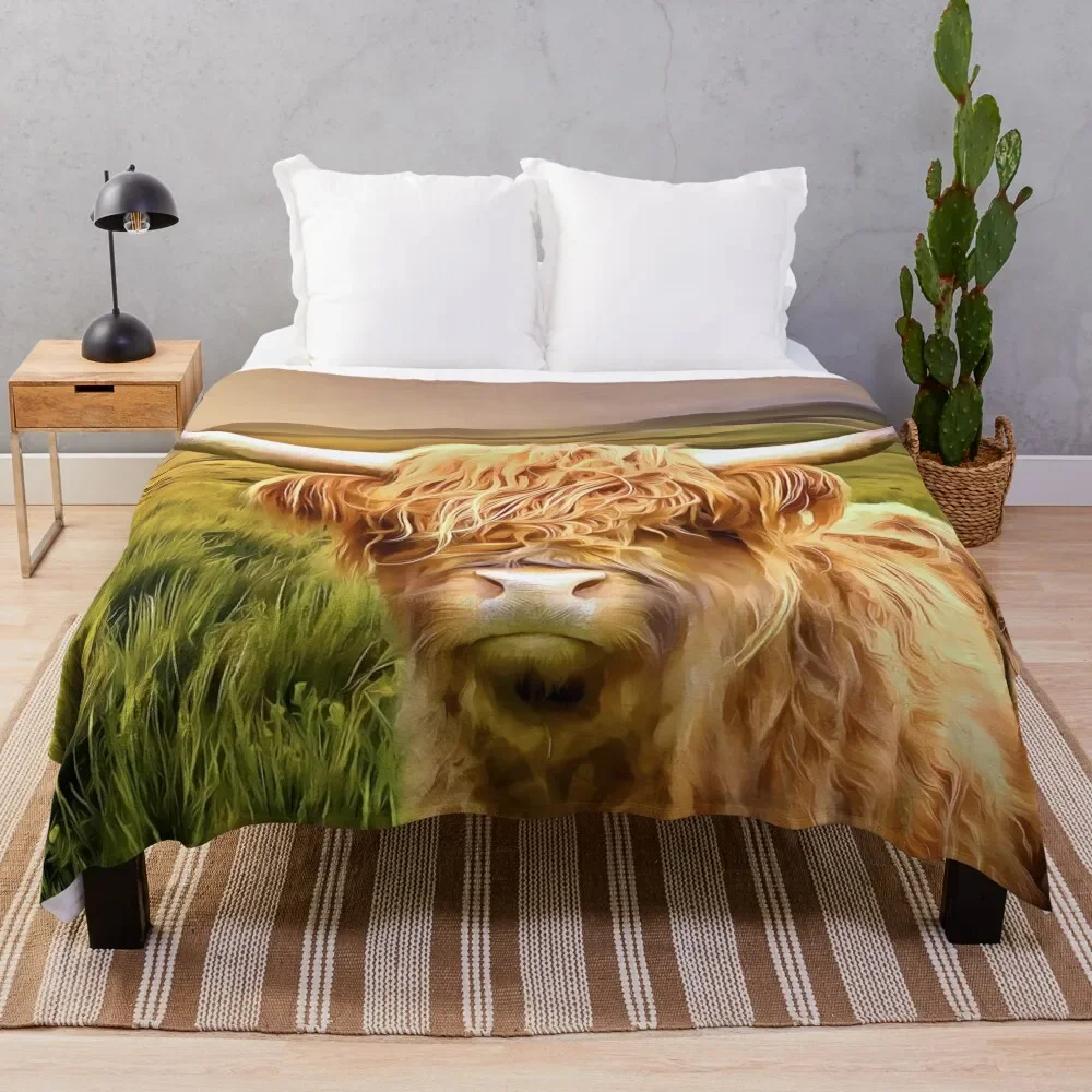 

Одеяло для кровати Highland Cow (живопись)