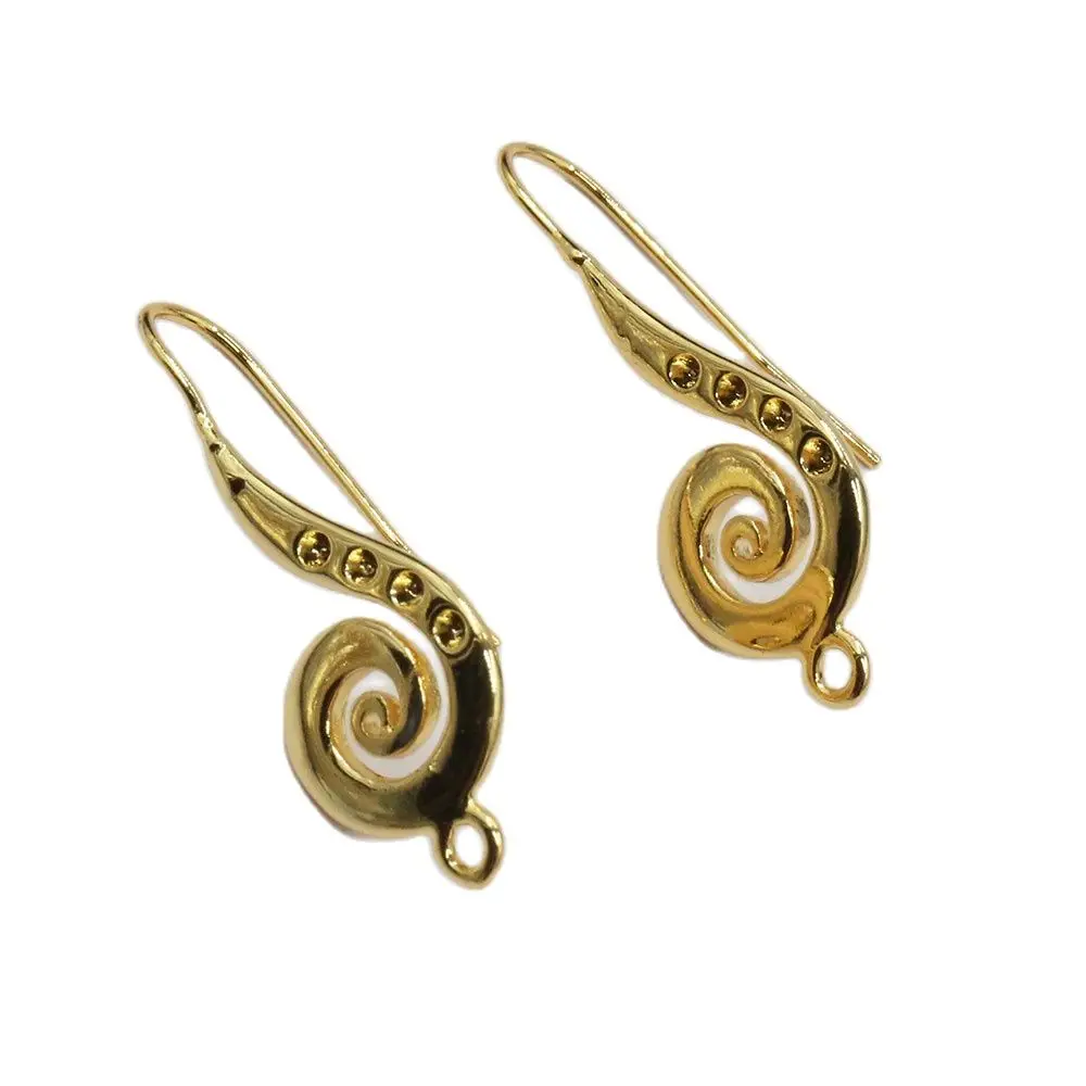 APDGG 20 Pcs Copper Gold Plated Conch Earrings Hook For Pearl Earrings Making DIY Craft Accessories