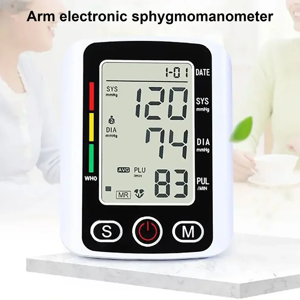 Portable Tonometer Digital LCD arm tensiometers Blood Pressure Monitor Heart rate Meter Large Cuff Sphygmomanometer Health Care 6