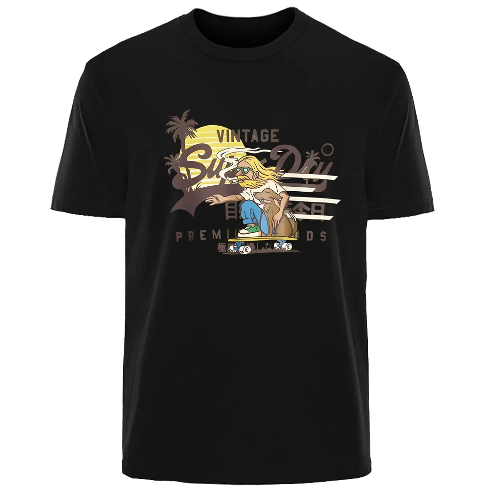 thumbnail image 1 of Camiseta de verano retro con letras simples para hombre, 100 % algodón, cómoda, transpirable, informal, a la moda, ropa de calle para exteriores para hombre, 1 of 5