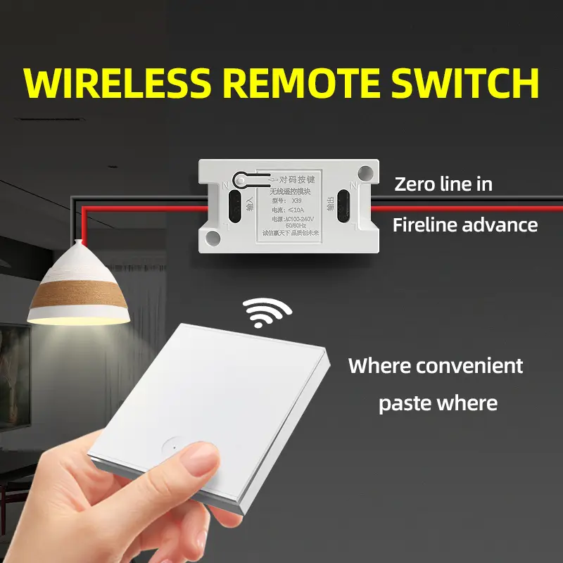 Wireless Smart Light Switch Without Neutral RF 315Mhz Mini Receiver Moudle 220V 110V Push Button Remote Control Lamp Single Live - Image 2