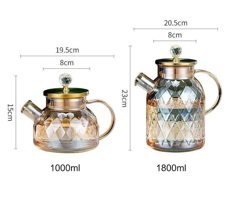 Description Picture 3 of itemLight Luxury Glass Flower Teapot Teaware Puer Tea Teapots to Boil Water Yixing Clay Kettle Kettle With Filter Ceramic Pot Set
