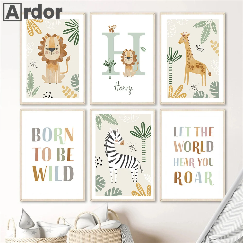 

Lion Giraffe Zebra Jungle Animals Nursery Wall Art Canvas Painting Nordic Posters And Prints Wall Pictures Baby Kids Room Decor