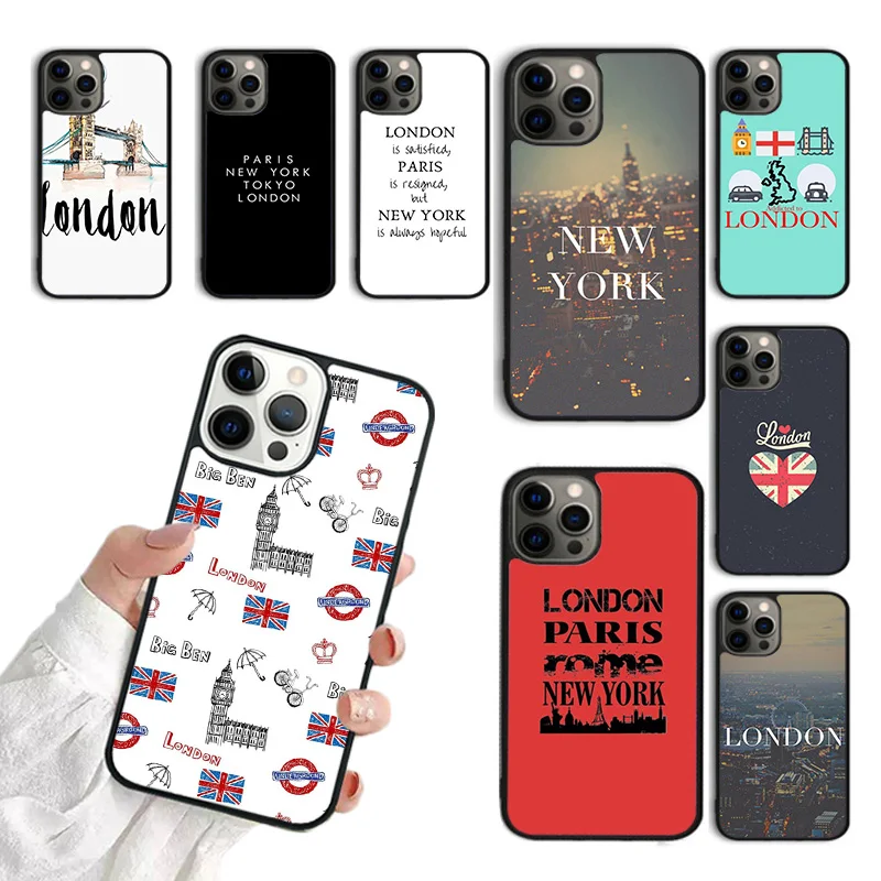 Custodia Per Telefono London Paris New York City Per Iphone 15 Se2020 11 12 13 14 Pro Max Mini Cover Per Iphone Xs Max Xr 6 7 8 Plus Fundas