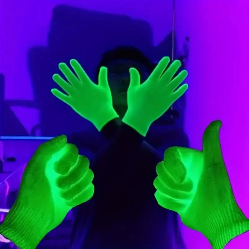 1/5Pairs Fluorescent Gloves Luminous Magic Party UV Bar Atmosphere Props Women Men Vocal Concert Glow in The Dark Neon Mittens fluorescent gloves