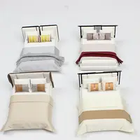 Lit l'inventaire de maison de courses, meubles de chambre à coucher bricolage, jouet blanc, décoration de maison de courses, nouveau, 1:20 1