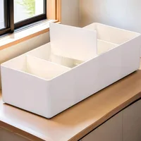 Rectangle Right Angle Storage Box with 3 Partitions - Stackable Drawer & Desktop Organizer for Jewelry, Makeup & Small Items 4