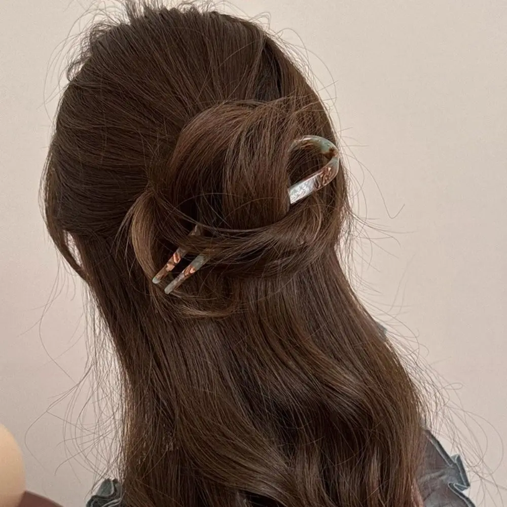 U-shaped Hairpin Acetate Headwear Hair Forks for Women/Girls Hair Accessories