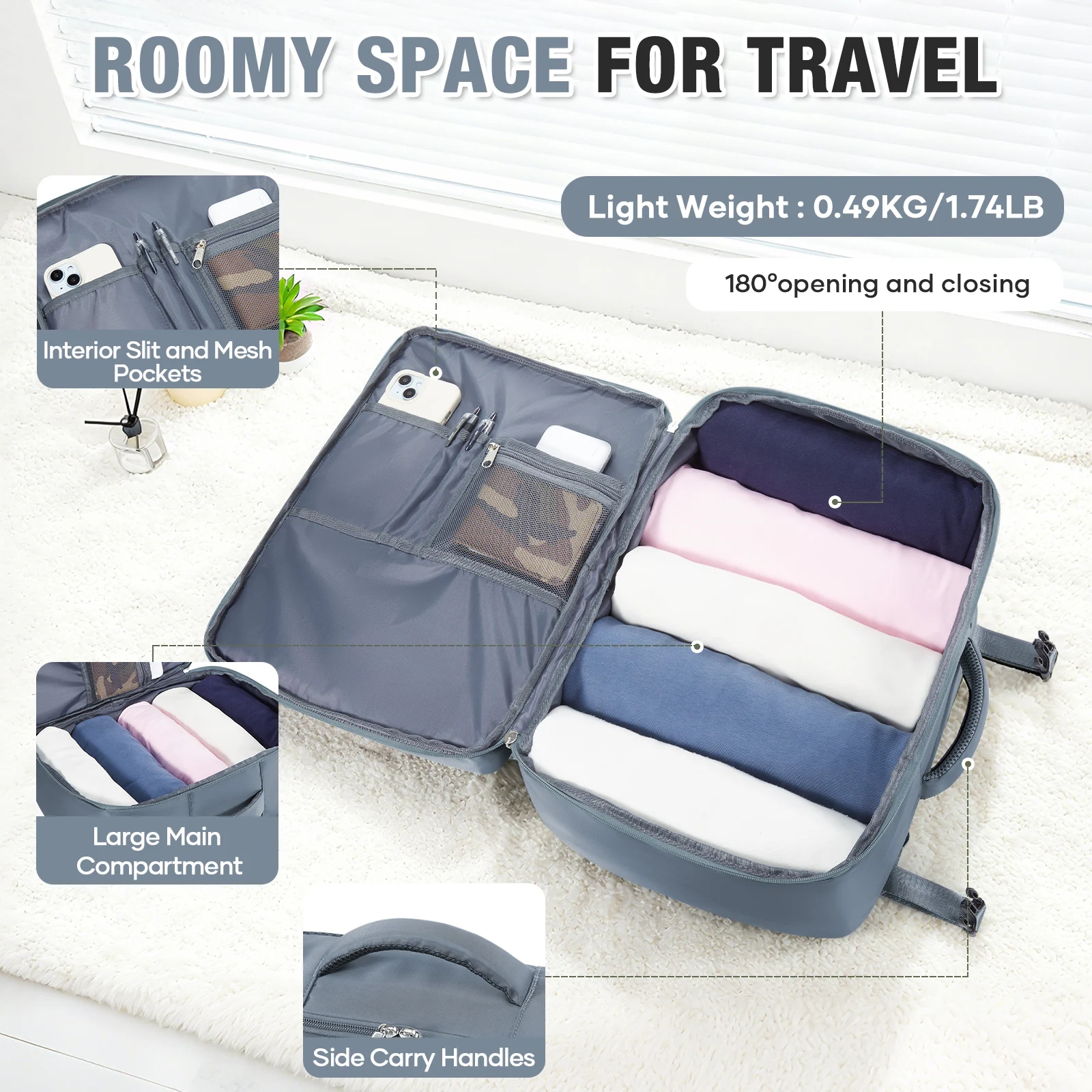 Backpack Travel Cabin Airplane 40x30x20 Men Ryanair Carry-on Luggage 40x30x20  Wizzair Backpack Travel Bags Easyjet for Laptop - 2