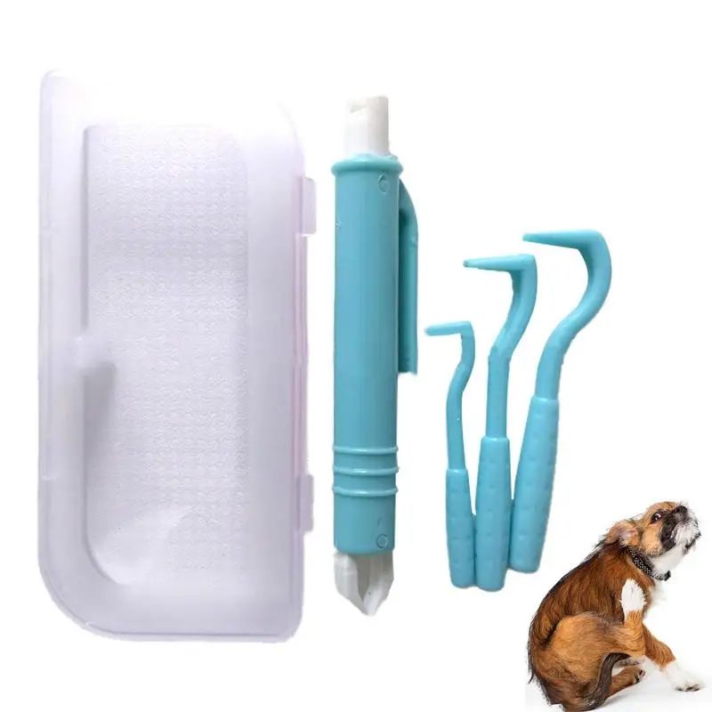 One Set Tick Remover Tool Effortlessly Ticks Fleas Remover Convenient Tick And Flea Remover Pet Cat Dog Tick Clamp Pet Supplies