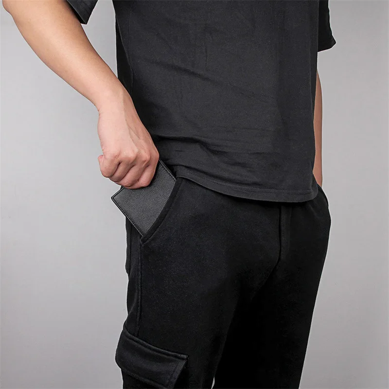 Casual RFID Blocking Leather Wallet Short Men's Money Clip Card Holder