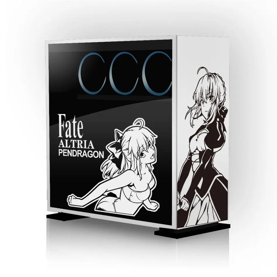 Fate Sabre Joan Astolfo pc Case Adesivos Anime Decalque para Atx Computador Host Decorativo Removível à Prova Impermeável Água Oco para Fora Adesivo - Image 6