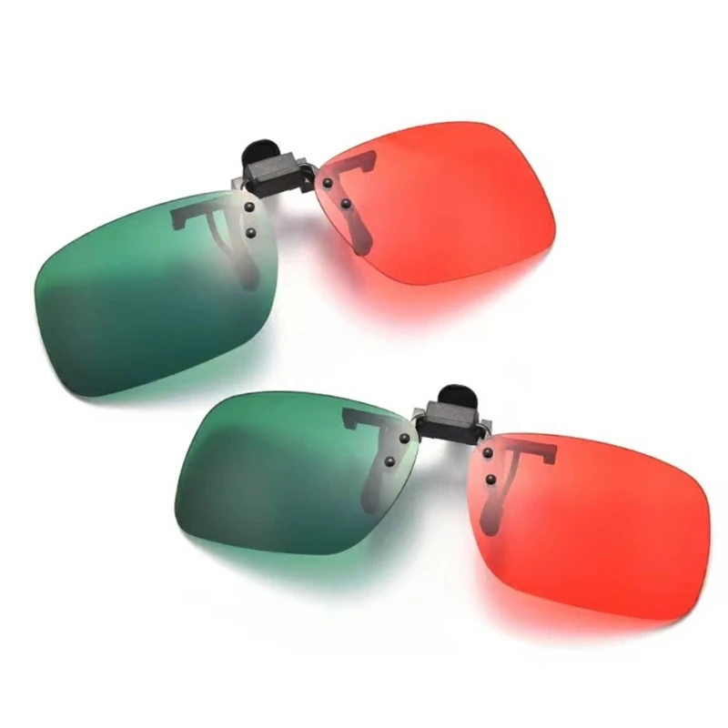 Kids Green Color Blindness Corrective Clip on Glasses Lens for Precise Test Training Enhances Child