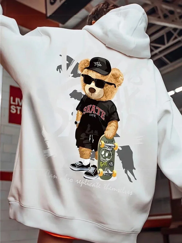 Yeezus Bear|y2k Bear Anime Print Hoodie - Cotton Casual