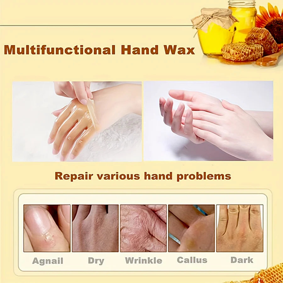 Hand Mask Milk Honey Peel Off Hand Wax 120g Moisturizing Hydrating Nourishing Exfoliating