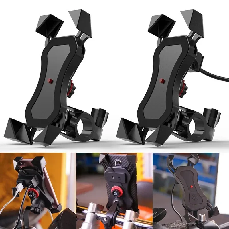 Motorcycle M8 - M10 Mirror Mount & Strong Grip Holder for iPhone 12 (sku 58220) main image 1
