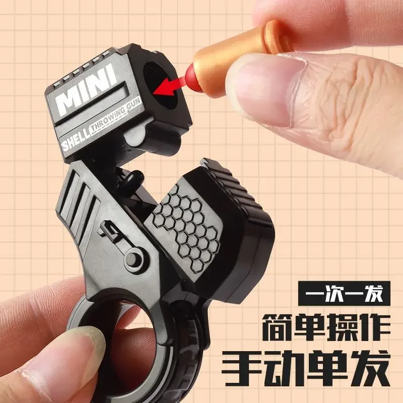 Fidget Toy Mini Shell Ejecting Toy Gun Anti Stress Hand Spinner Ring Pistol Birthday Gift Game Gold Finger Stress Relief 3