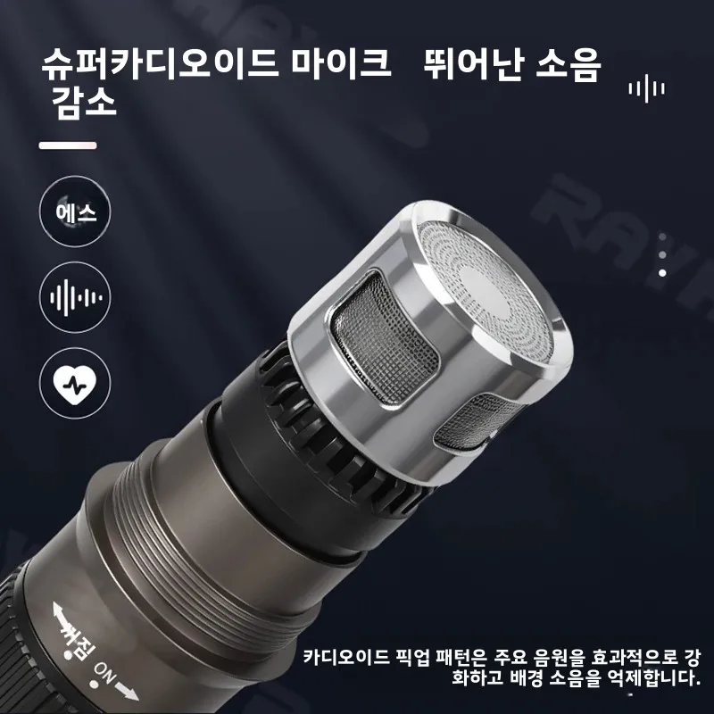 RAYHAYES RD-9 전문 유선 마이크 슈퍼카디오이드 피치 올메탈 7미터 케이블 포함