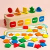 Wooden Baby Shape Assortment Educational Toys Montessori Toys Geometric Shapes Colorful Building Block Box Boys Girls Gifts 1