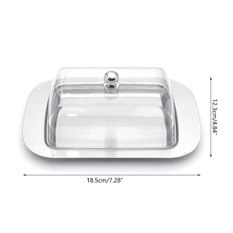 Airtight Butter Dish with Plastic Lid Stainlesss Steel Butter Container for Countertop and Fridge Butters Storage Tray
