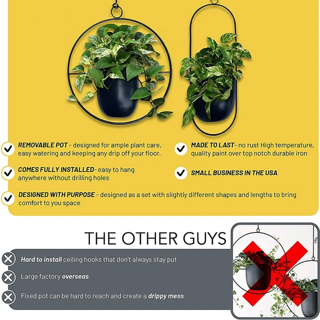 2022 Északi Fém Virág Edény Lógó Ültetvényes Kosár Váza Vas Tartó Hidroponikus Beltéri Kert Erkély Dekoráció - Image 4