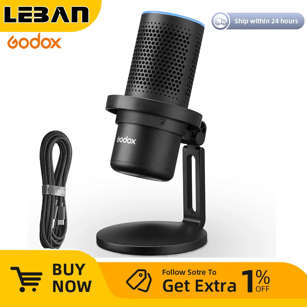 Godox Em68x Rgb Usb Condenser Micophone Esports Cardioid