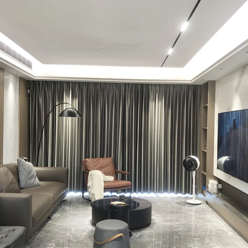 

Modern Curtains for Living Minimalist High Decor Dining Room and Bedroom Precision Light Blackout Grey Curtain Window