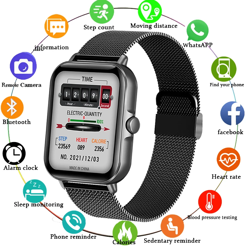 2022 New Bluetooth Answer Call Smart Watch Men Full Touch Dial Call Fitness Tracker IP67 Waterproof Smartwatch men women +Box