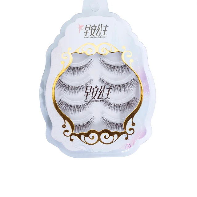 Natural False Eyelashes 4pairs 3D Faux Mink Eyelash Wispy Fluffy Soft Extension Hand Made Short Light Fake Lashes Makeup Tools 4pairs-GT11