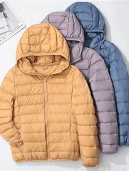 White Duck Down Jacket Warm Coat Parkas 2023 Autumn Winter New Women Ultralight Hooded Parka Down Jacket Female Coat