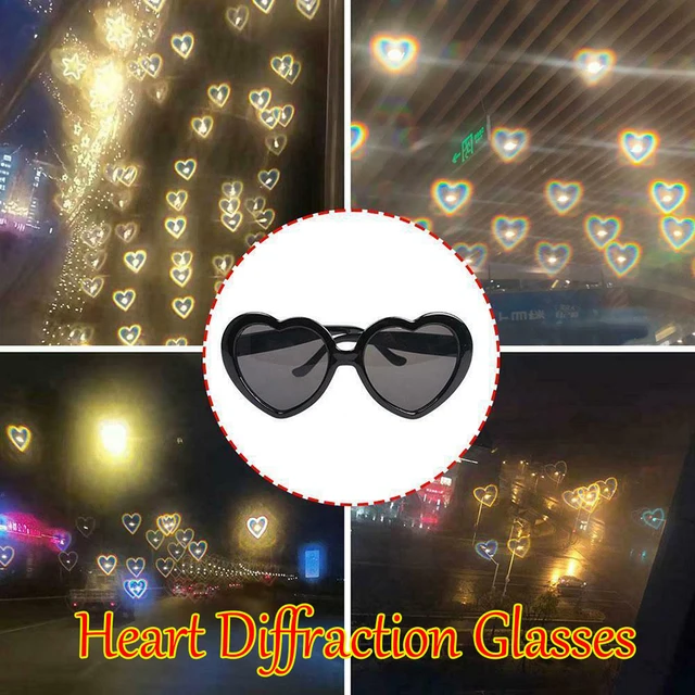 Lunettes de Coeur Lunettes Diffraction Lumière Coeurs 3D Lunettes D'effets  Spéciaux Créatifs Lunettes D'effets D'amour,pour L'extérieur Musique