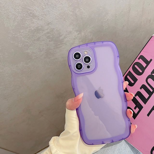 Transparent Wavy lines Phone Case For iPhone 13 12 11 Pro Max X XR XS Max 7 8 Plus SE 2020 Shockproof Bumper Cases Cover