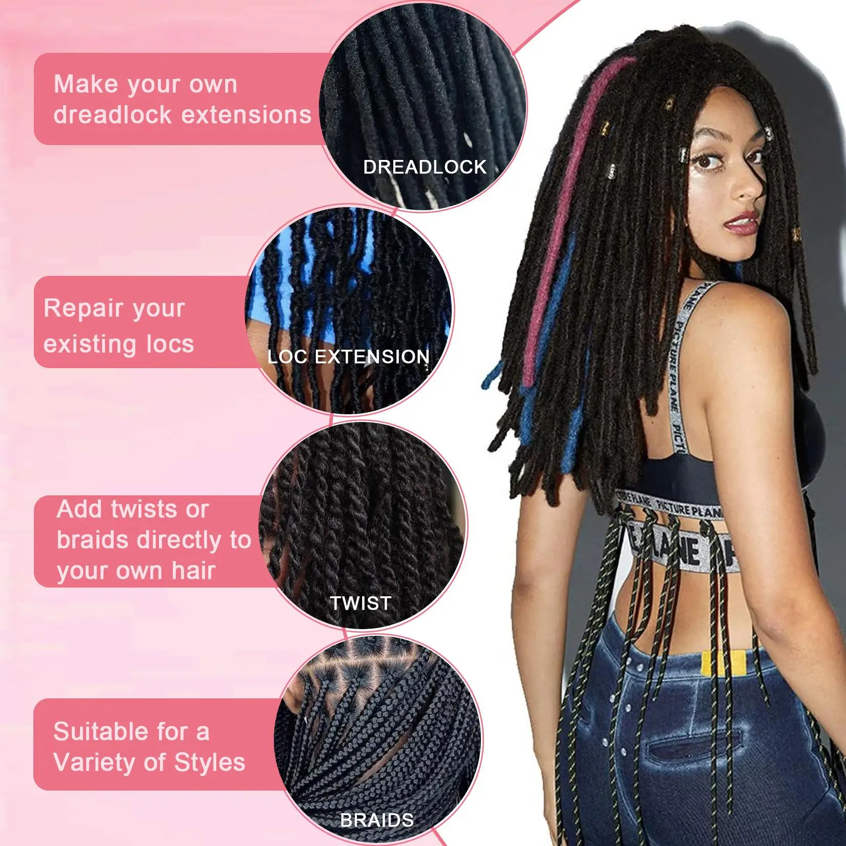 Afro Kinky Bulk Human Hair - Image 3
