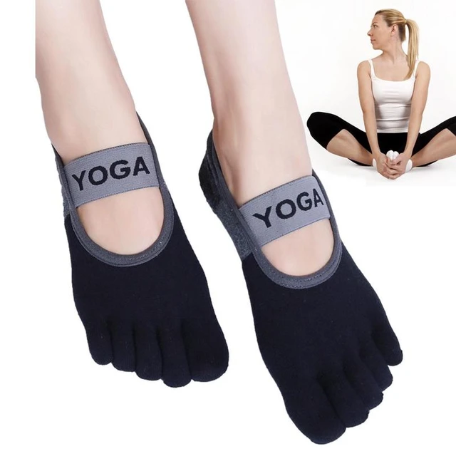 Calcetines con dedos del pie para Yoga para mujer, calcetines de cinco  dedos con agarre, calcetines antideslizantes de cinco dedos, calcetines de