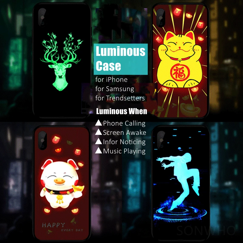 

Luminous LED Case for OPPO Reno4 Reno5 Reno6 Reno7 Reno8 Pro Plus SE Find X5 Pro Glowing Clubing Accessories for Trendsetters