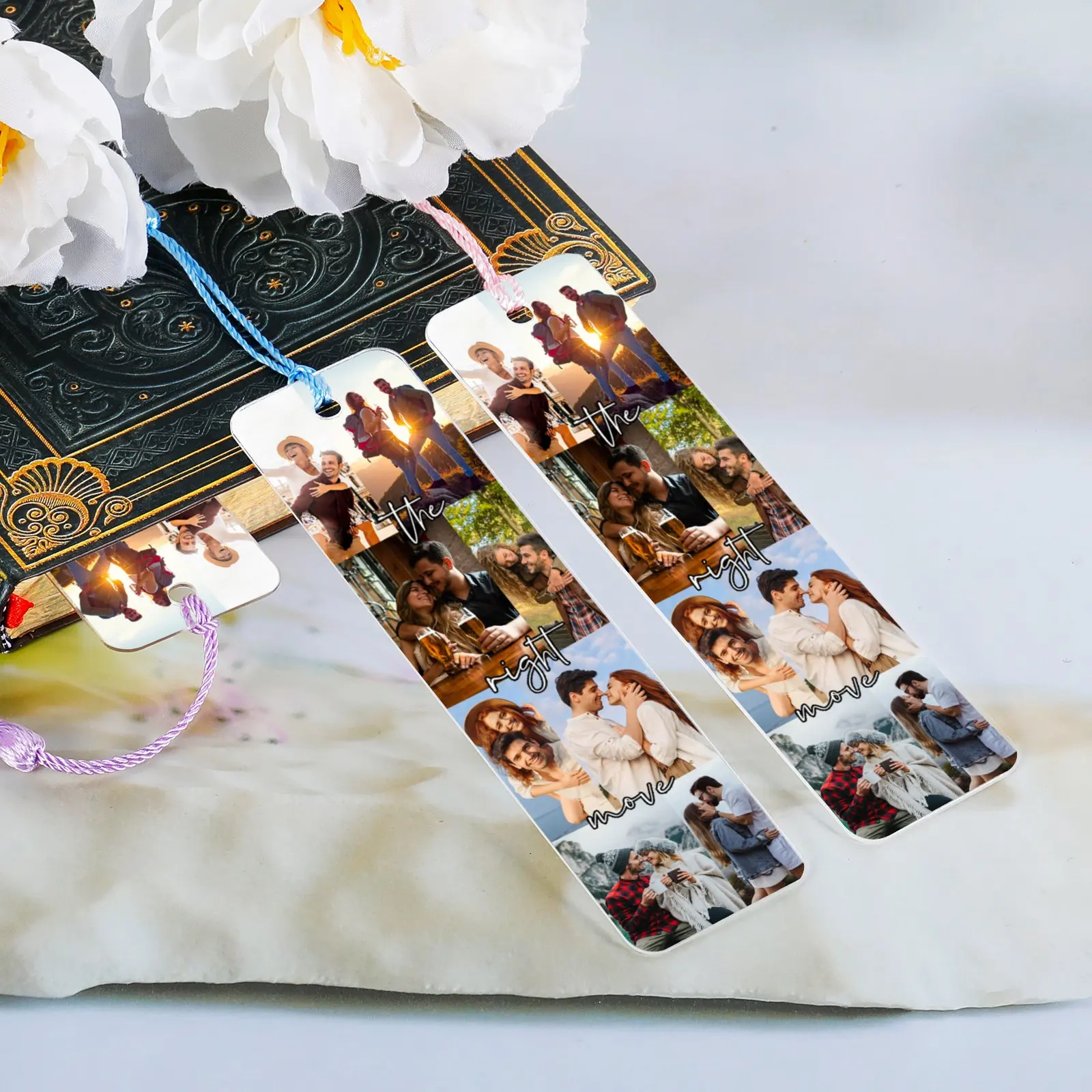 Bookmarks Personalized HD Print Photo Acrylic Transparent For Birthday Anniversary Gift Couple Friend