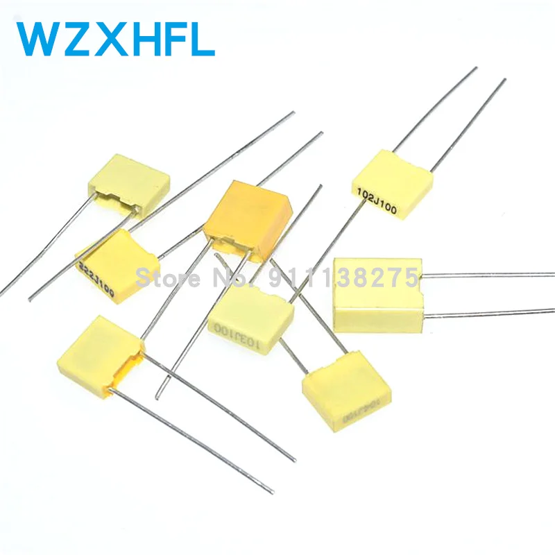 

100pcs Polypropylene Safety Plastic Film 100V 1nF ~ 1uF 104J 100nf 220nf 10nf 47nf 22nf 1nf 0.47uf 0.1uf Correction capacitor