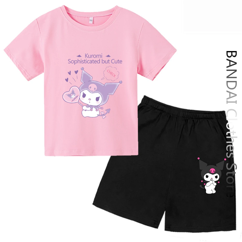 

Hello Kitty Kuromi Tshirt Kids Cool T-shirt boys kid clothes girls Short Sleeve Summer Tops Tees anime Fashion narutoes t shirt