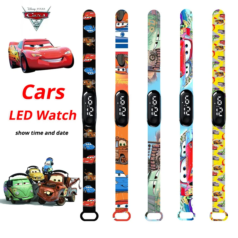 Disney Cars Children Watches Boys Silicone Strap Sport Touch Wristband Bracelet Led Kids Watch Girls Digital Student Clock Gift 3